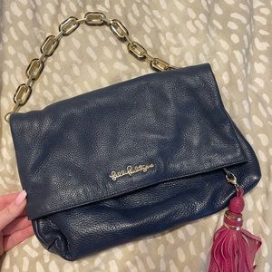 Lilly Pulitzer Worth It Leather Clutch
